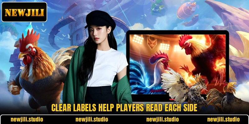 Clear labels help players read each side Clear labels help players read each side