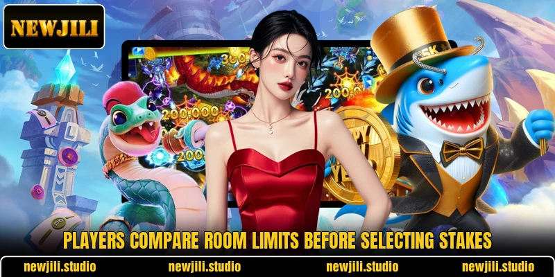 Players compare room limits before selecting stakes